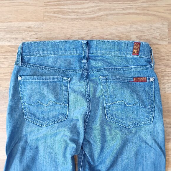 7 For All Mankind Ghost Squiggle Dojo Stretch Jeans Size 26 - Picture 7 of 10